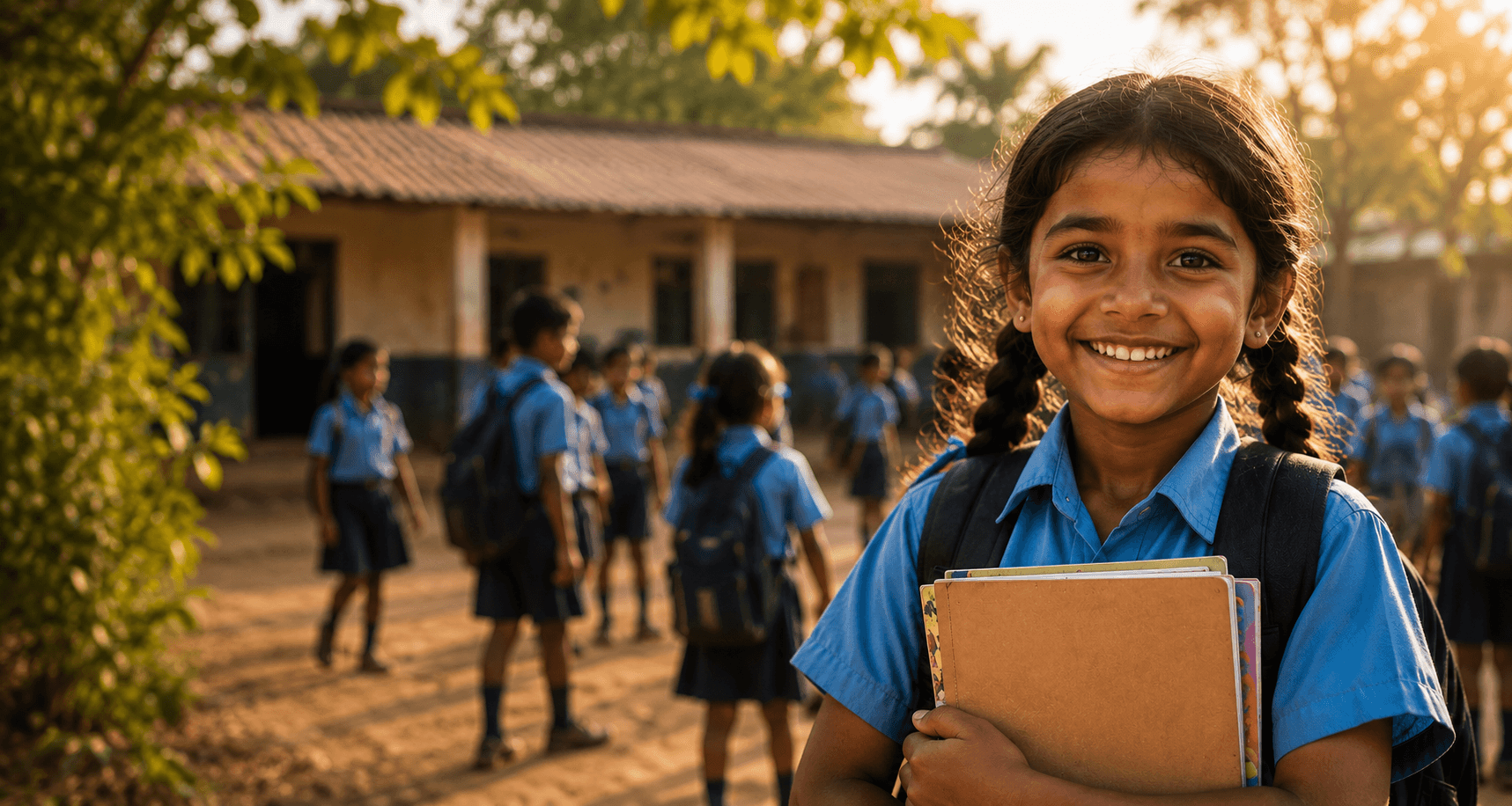 Children smiling and learning