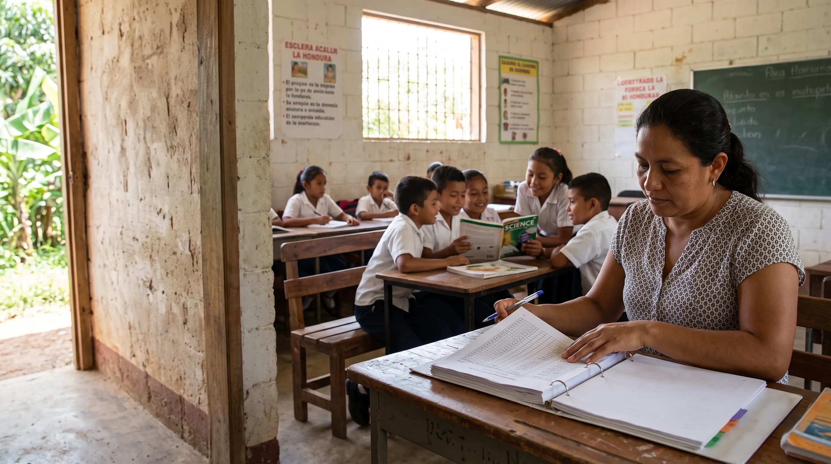Documentary photo of children studying together